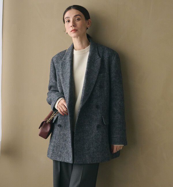BEAUTY&YOUTH UNITED ARROWS「毛ブレンド ヘリンボーン ジャケットコート」|テーラードジャケット|DK.GRAY