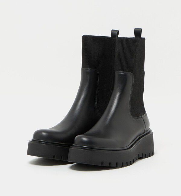 BEAUTY&YOUTH UNITED ARROWS「＜CORSO ROMA 9＞レザー リブ サイドゴアブーツ」|ショートブーツ|