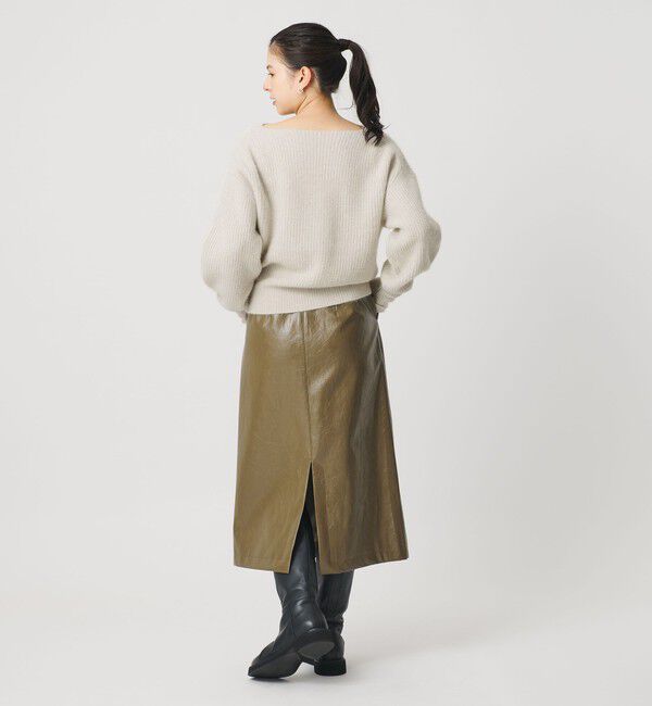 BEAUTY&YOUTH UNITED ARROWS「フォックスブレンド ボリュームスリーブ ボートネックニットプルオーバー」|ニット・セーター|