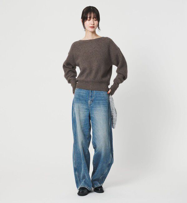 BEAUTY&YOUTH UNITED ARROWS「フォックスブレンド ボリュームスリーブ ボートネックニットプルオーバー」|ニット・セーター|