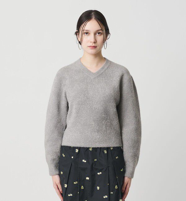 BEAUTY&YOUTH UNITED ARROWS「ラメフェザー Vネックニットプルオーバー」|ニット・セーター|