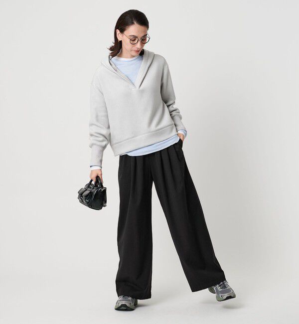 BEAUTY&YOUTH UNITED ARROWS「毛ポリエステルレーヨンブレンド ワイドタックパンツ」|スラックス|