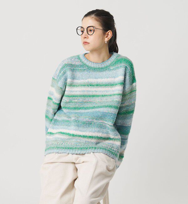BEAUTY&YOUTH UNITED ARROWS「マルチボーダー ニットプルオーバー」|ニット・セーター|