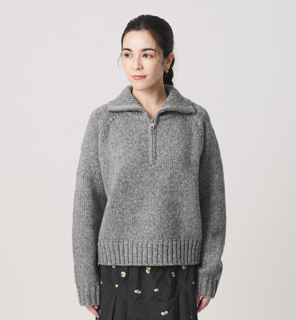 BEAUTY&YOUTH UNITED ARROWS「ウールナイロン ハーフジップ ニットプルオーバー」|ニット・セーター|