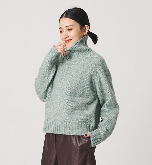 BEAUTY&YOUTH UNITED ARROWS「ウールナイロン ハーフジップ ニットプルオーバー」|ニット・セーター|