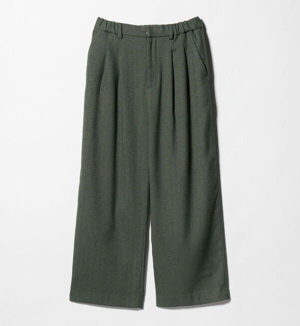 BEAUTY&YOUTH UNITED ARROWS「【WEB限定】裏起毛ヘリンボーン タックワイドパンツ ウォッシャブル」|チノ|