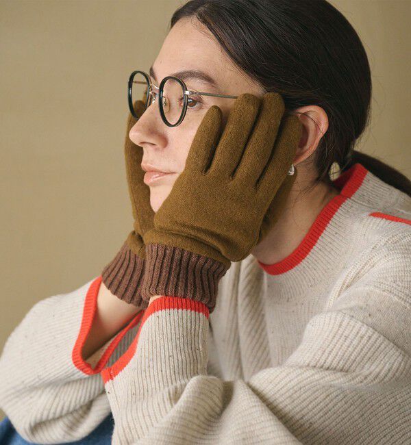 BEAUTY&YOUTH UNITED ARROWS「カラー ジャージー リブ グローブ」|手袋|BEIGE