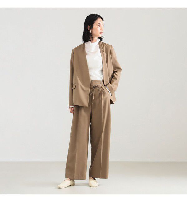 Demi-Luxe BEAMS 「ポリエステル ウール ラペルレス ジャケット」|ダッフルコート|