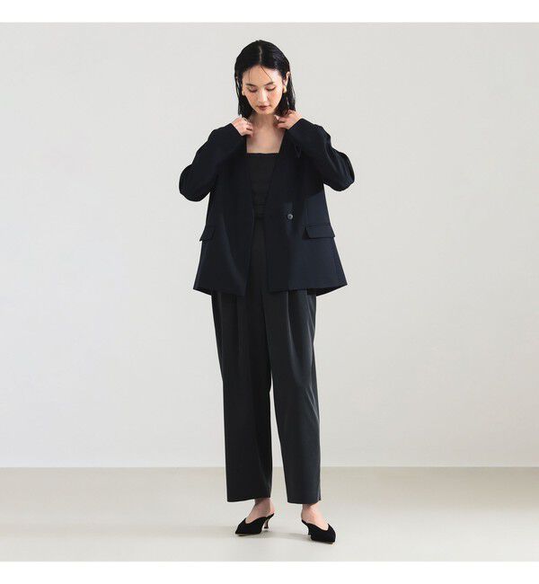 Demi-Luxe BEAMS 「ポリエステル ウール ラペルレス ジャケット」|ダッフルコート|