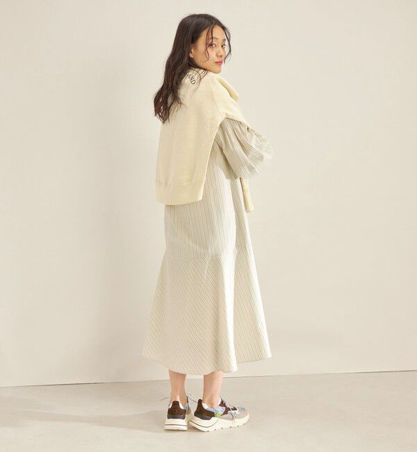 SHIPS for women「〈手洗い可能〉GIZA スーピマ 綿 切り替え バンドカラー ワンピース◇」|ワンピース|