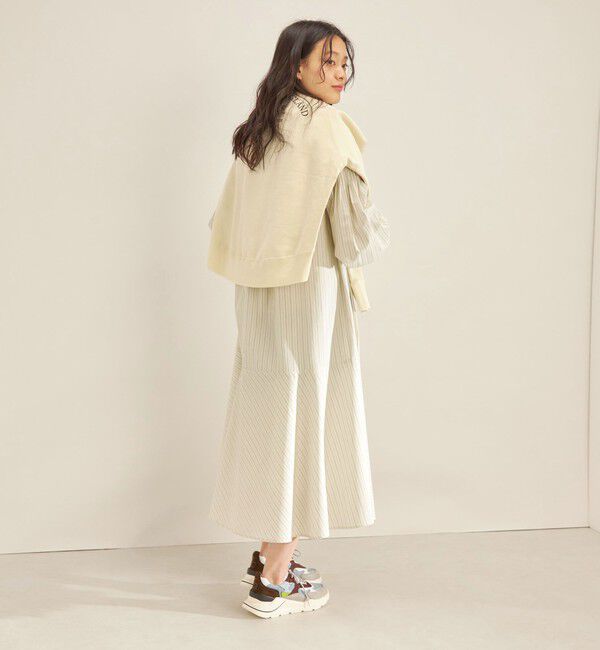 SHIPS for women「〈手洗い可能〉GIZA スーピマ 綿 切り替え バンドカラー ワンピース◇」|ワンピース|