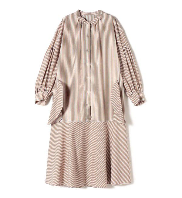 SHIPS for women「〈手洗い可能〉GIZA スーピマ 綿 切り替え バンドカラー ワンピース◇」|ワンピース|