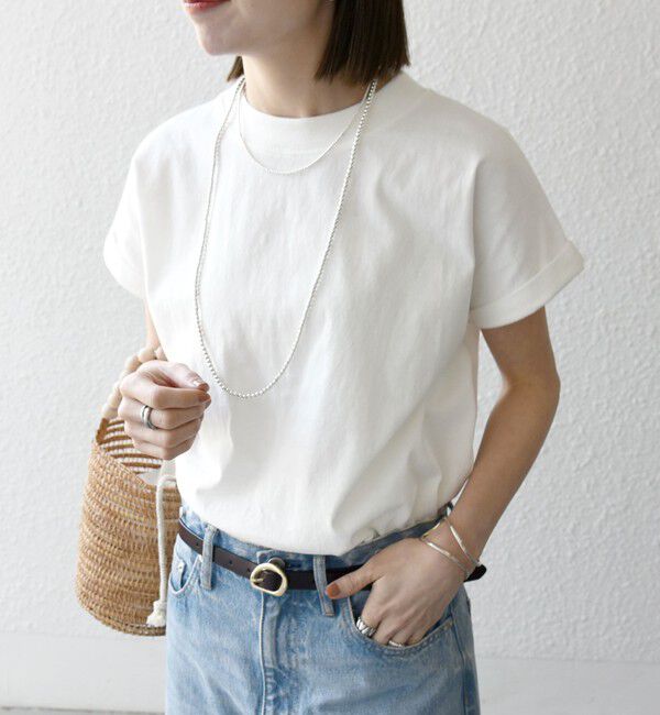 SHIPS any「SHIPS any:〈抗菌防臭/洗濯機可能〉USAコットン フレンチスリーブ TEE」|Tシャツ・カットソー|