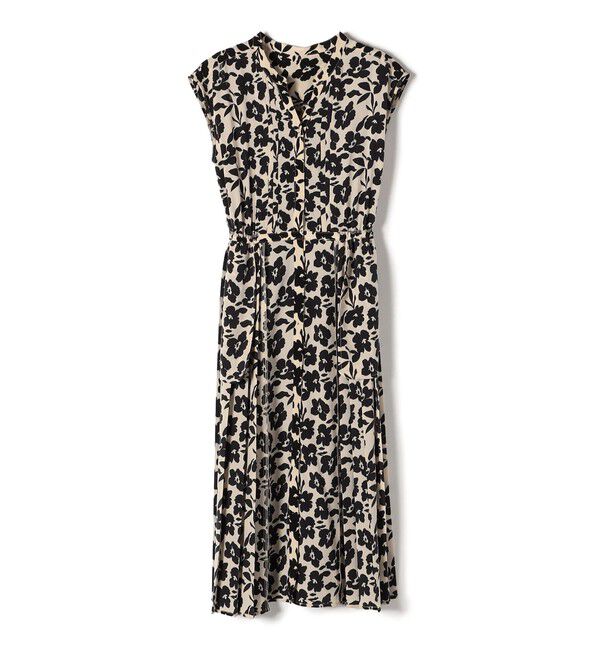 SHIPS for women「【WEB限定】〈洗濯機可能〉ドット 花柄 サイド プリーツ フレンチスリーブ ワンピース」|ワンピース|