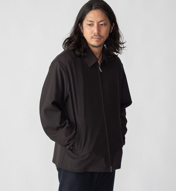 SHIPS「SHIPS: 〈セットアップ対応〉スーパー140 リラックス ジップアップ ブルゾン」|ブルゾン・スタジャン|