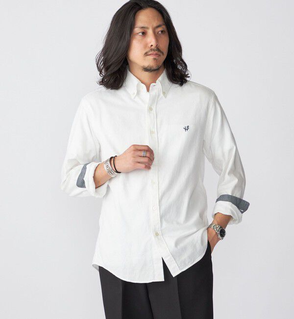 SHIPS「【WEB限定】SHIPS: MADE IN JAPAN ワンポイントロゴ 微起毛 ボタンダウンシャツ」|シャツ・ブラウス|オフホワイト