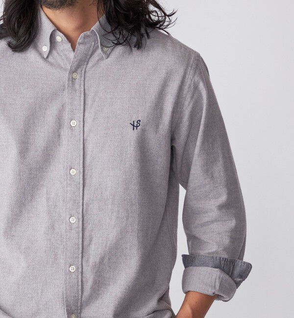 SHIPS「【WEB限定】SHIPS: MADE IN JAPAN ワンポイントロゴ 微起毛 ボタンダウンシャツ」|シャツ・ブラウス|ライトグレー