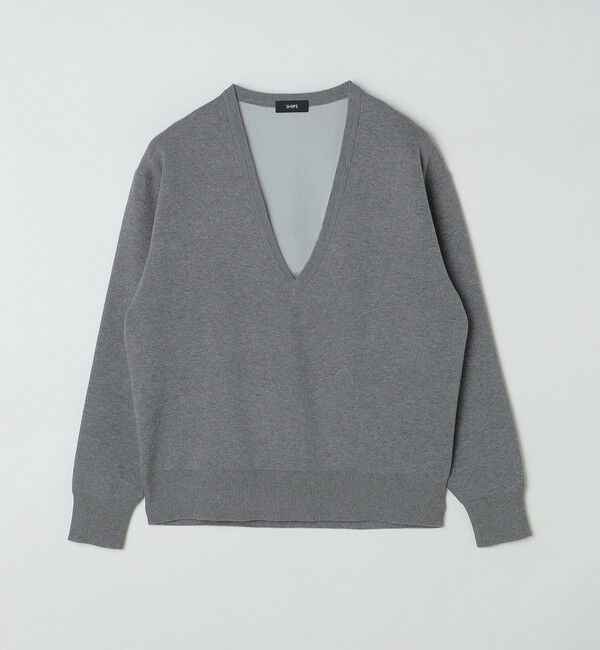 SHIPS「SHIPS: ダブルフェイス コットンカシミヤ Vネック 長袖 ニット」|ニット・セーター|