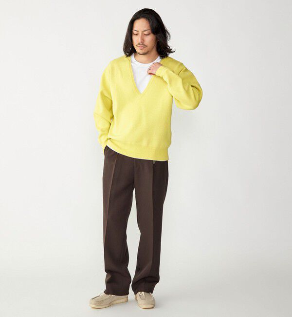 SHIPS「SHIPS: ダブルフェイス コットンカシミヤ Vネック 長袖 ニット」|ニット・セーター|