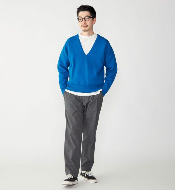 SHIPS「SHIPS: ダブルフェイス コットンカシミヤ Vネック 長袖 ニット」|ニット・セーター|