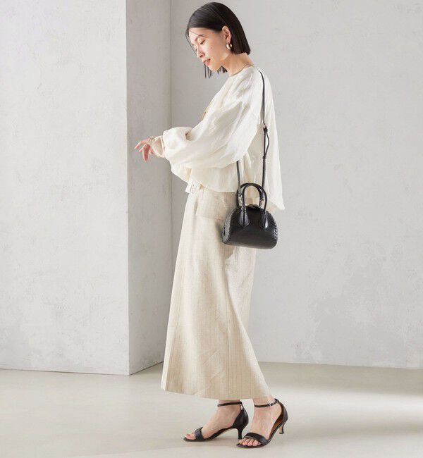 SHIPS for women「麻混 ストライプ 無地 ポケット タイト スカート ◇」|スカート|