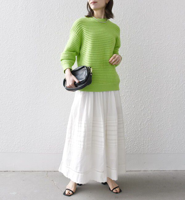 SHIPS any「SHIPS any: メッシュ ルーズ クルーネック ニット プルオーバー」|ニット・セーター|