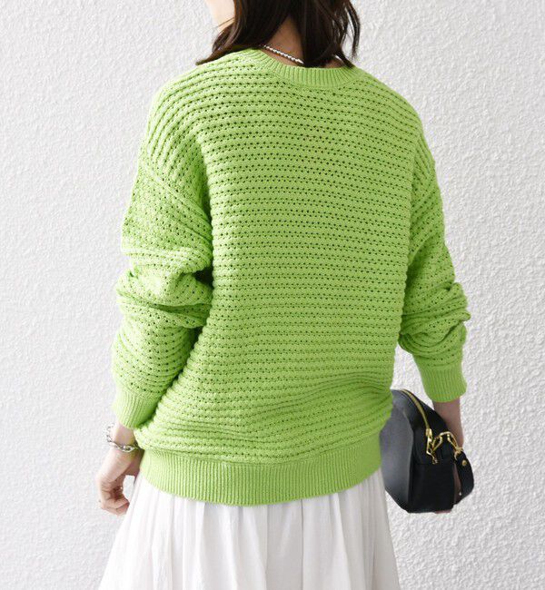 SHIPS any「SHIPS any: メッシュ ルーズ クルーネック ニット プルオーバー」|ニット・セーター|