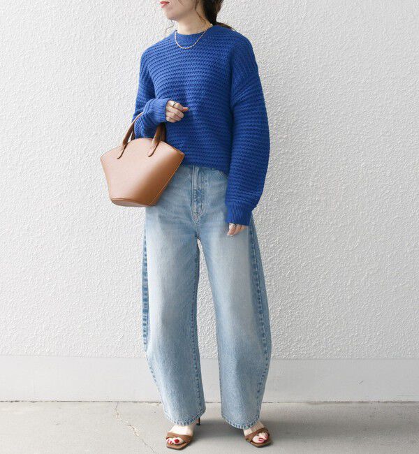 SHIPS any「SHIPS any: メッシュ ルーズ クルーネック ニット プルオーバー」|ニット・セーター|