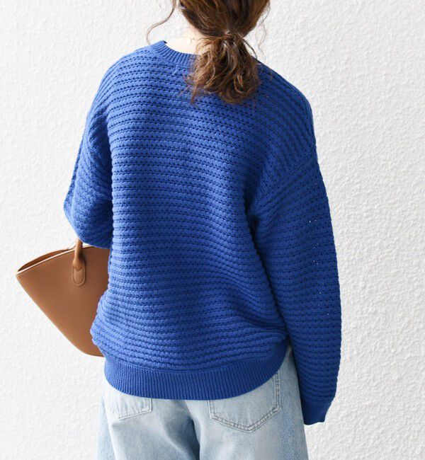 SHIPS any「SHIPS any: メッシュ ルーズ クルーネック ニット プルオーバー」|ニット・セーター|