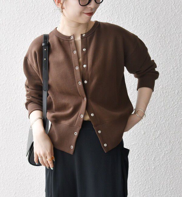 SHIPS any「【WEB限定】SHIPS any: USA コットン 裏起毛 コンパクト スナップ カーディガン」|カーディガン|