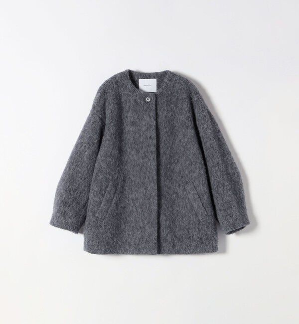 SHIPS any「《一部追加予約》SHIPS any: シャギー ノーカラー コクーン コート」|ノーカラーコート|