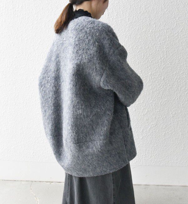 SHIPS any「《一部追加予約》SHIPS any: シャギー ノーカラー コクーン コート」|ノーカラーコート|