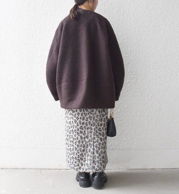 SHIPS any「《一部追加予約》SHIPS any: シャギー ノーカラー コクーン コート」|ノーカラーコート|