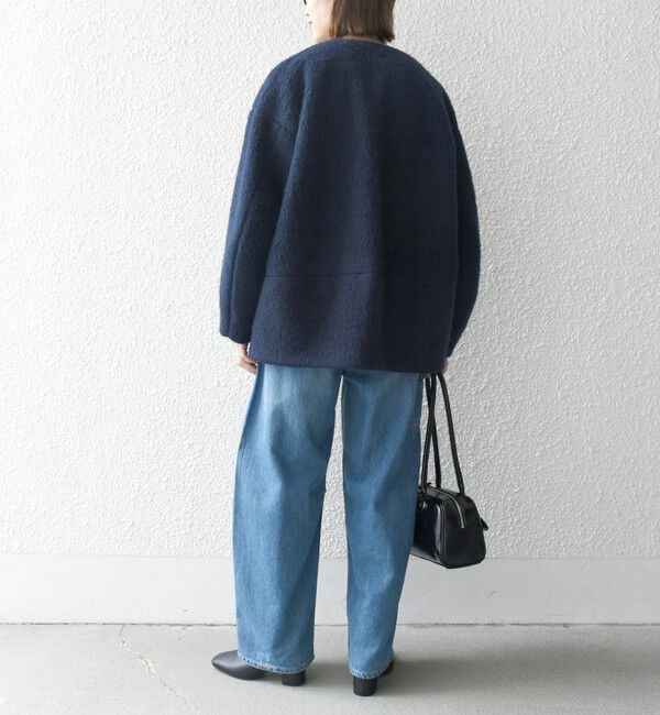 SHIPS any「《一部追加予約》SHIPS any: シャギー ノーカラー コクーン コート」|ノーカラーコート|