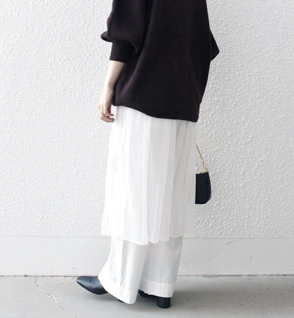 SHIPS any「bon_meur: フラワー ビーズ ラップスカート &times; ストレート パンツ セット」|その他|