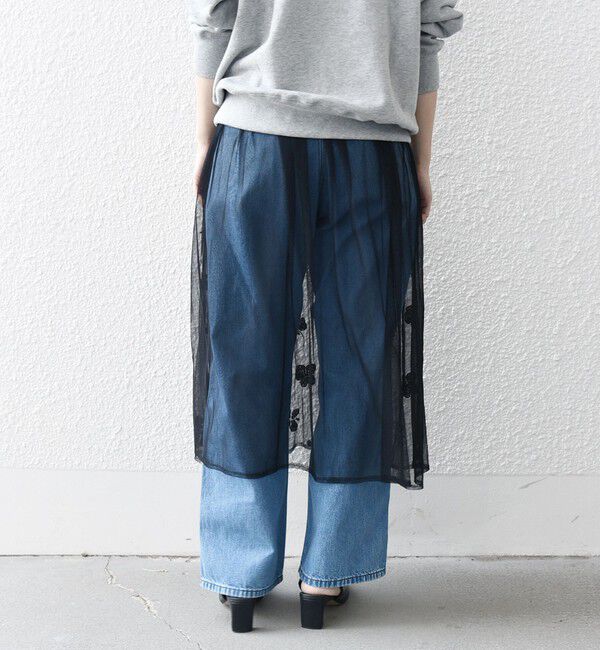 SHIPS any「bon_meur: フラワー ビーズ ラップスカート &times; ストレート パンツ セット」|その他|