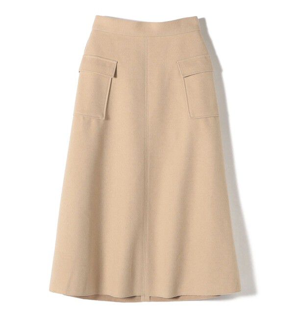 SHIPS Colors 「SHIPS Colors:〈手洗い可能〉ジャージーメルトン ポケット フレア スカート 2」|フレア|ベージュ