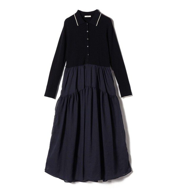 SHIPS for women「〈手洗い可能〉ポロ 衿 シアー ティアード ワンピース」|ワンピース|