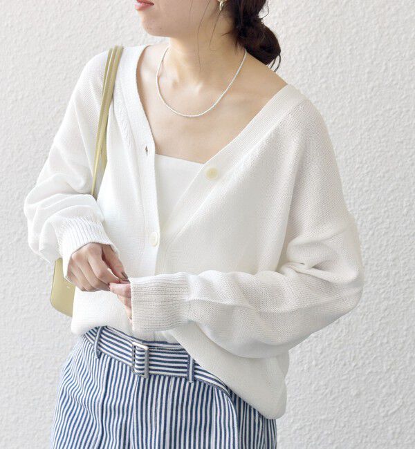 SHIPS any「SHIPS any:〈手洗い可能〉バルキー シアー Vネック ニット カーディガン」|カーディガン|