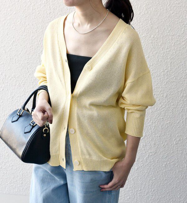 SHIPS any「SHIPS any:〈手洗い可能〉バルキー シアー Vネック ニット カーディガン」|カーディガン|