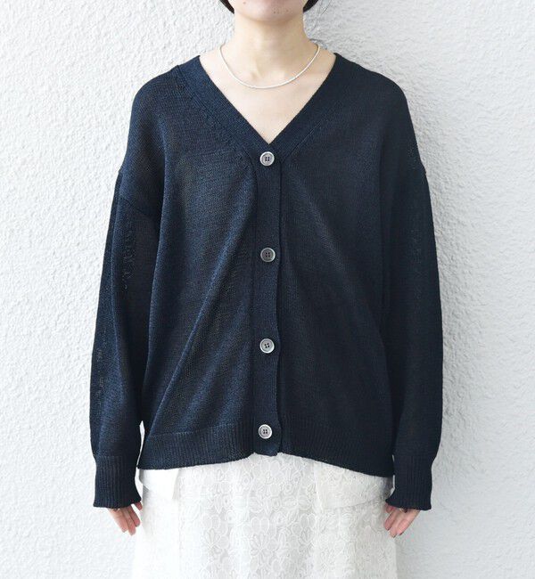 SHIPS any「SHIPS any:〈手洗い可能〉バルキー シアー Vネック ニット カーディガン」|カーディガン|