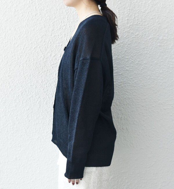 SHIPS any「SHIPS any:〈手洗い可能〉バルキー シアー Vネック ニット カーディガン」|カーディガン|
