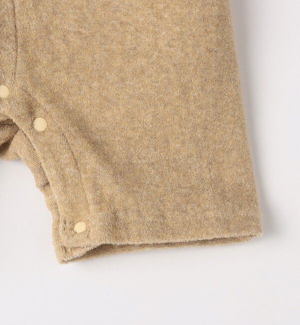 SHIPS KIDS「SHIPS KIDS:70～80cm / フェイク オーバーオール ボーダー ロンパース」|ロンパース|