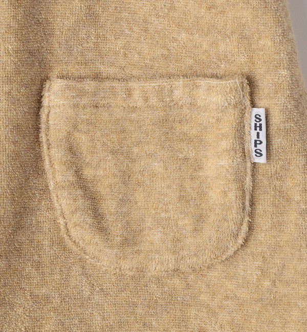 SHIPS KIDS「SHIPS KIDS:70～80cm / フェイク オーバーオール ボーダー ロンパース」|ロンパース|