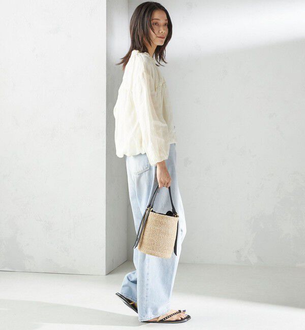 SHIPS for women「〈手洗い可能〉バック ギャザー リネン ジップ ブルゾン」|ブルゾン・スタジャン|