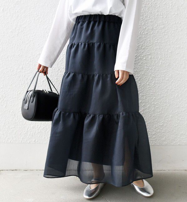 SHIPS for women「オーガンジー ティアード スカート」|スカート|