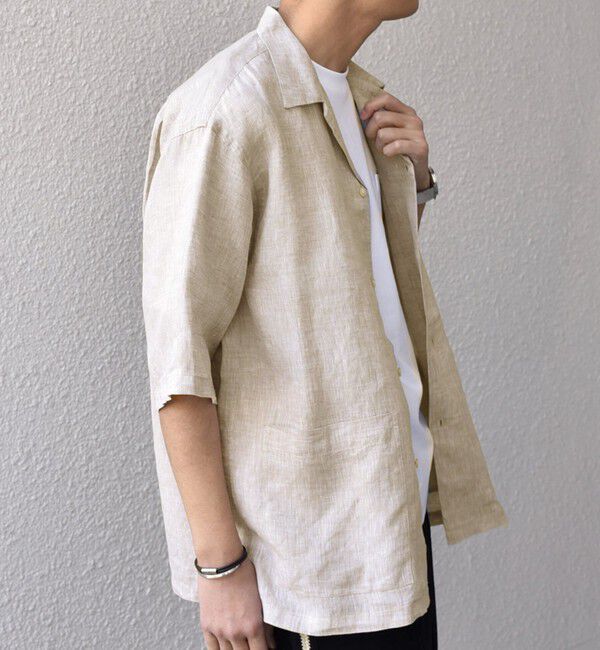 SHIPS any「SHIPS any: ピュアリネン キャンプポケット ハーフスリーブ オープン シャツ◇」|シャツ・ブラウス|