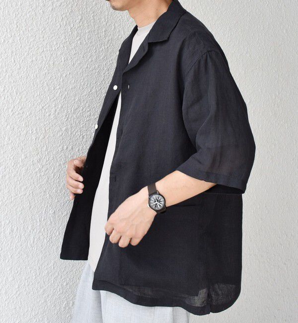 SHIPS any「SHIPS any: ピュアリネン キャンプポケット ハーフスリーブ オープン シャツ◇」|シャツ・ブラウス|