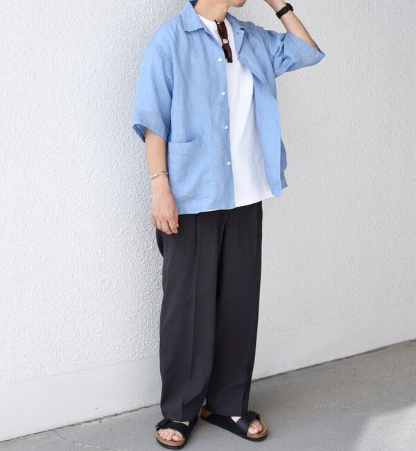 SHIPS any「SHIPS any: ピュアリネン キャンプポケット ハーフスリーブ オープン シャツ◇」|シャツ・ブラウス|