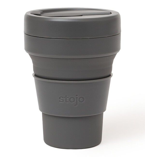 SHIPS any「stojo: 折りたたみ式 ポケット カップ」|グラス・マグカップ|ブラック